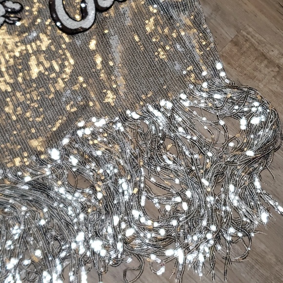 NWT Oversized Silver Bling Tassell Party Dress - Picture 3 of 6